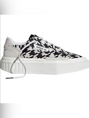adidas Women's Houndstooth Platform Sneaker in Black and White